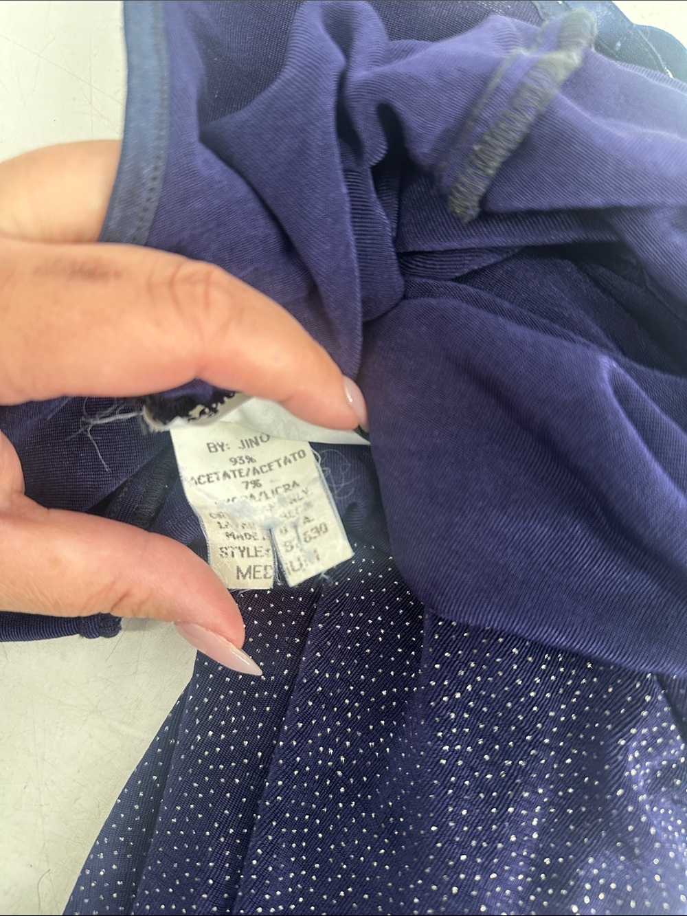 Night Scene California vintage maxi dress blue sparkle slinky y2k whimsy sz M - Picture 5 of 11